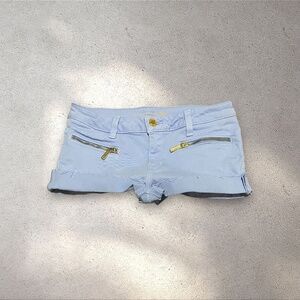 Michael Kors Blue Low Rise Mini Shorts